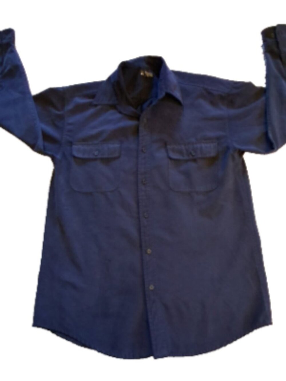 MONTAGE COLLECTION Men's Size M Blue Long Sleeve Button Pockets Casual Shirt